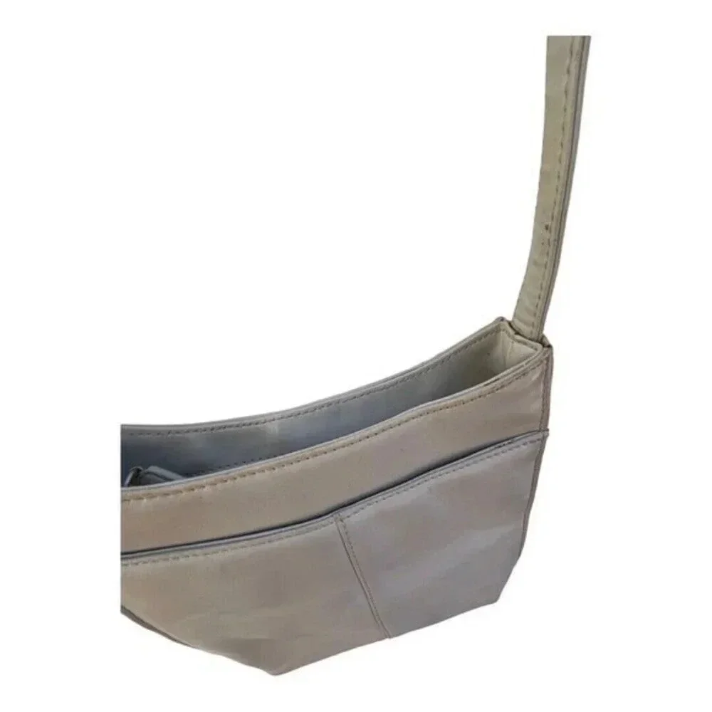 Jones New York Vintage Leather Shoulder Bag Slim Purse Bone​​​‎